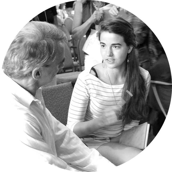 William Lane Craig conversando com uma jovem